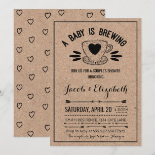 Rustic Coffee Couples Baby Shower Baby Brew Einladung