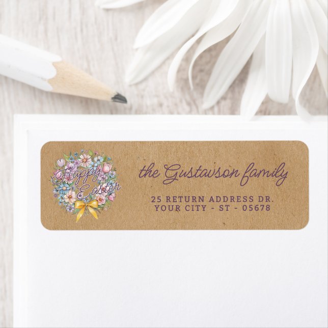 Rustic Colorful Floral Wreath With Yellow Bow (Insitu)