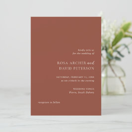 Rustic Copper Editorial Modern Wedding Einladung