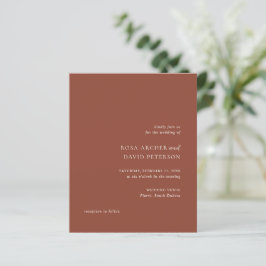 Rustic Copper Editorial Modern Wedding Invitation