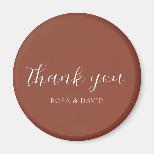 Rustic Copper Editorial Modern Wedding Magnet (Vorne)