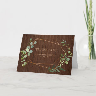 Rustic Copper Geometric Eucalyptus Foto Vielen Dan Karte
