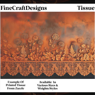 Rustic Copper & Lace Florales Panel EJ7 Decoupage Seidenpapier