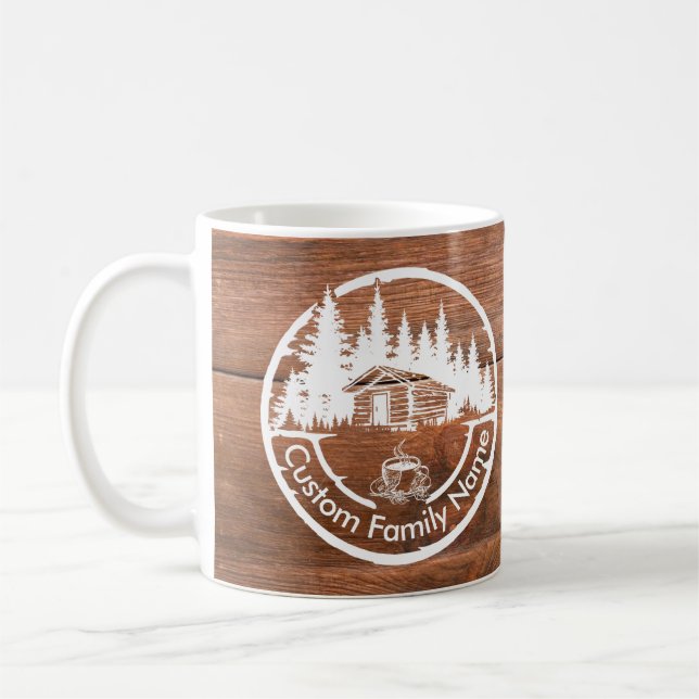 Rustic Cottage Cabin Barn | Custom Family Name Kaffeetasse (Links)