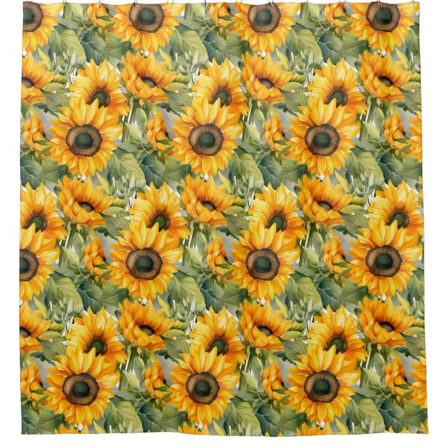 Rustic Country Americana Sunflower Shower Curtains Duschvorhang (Vorderseite)