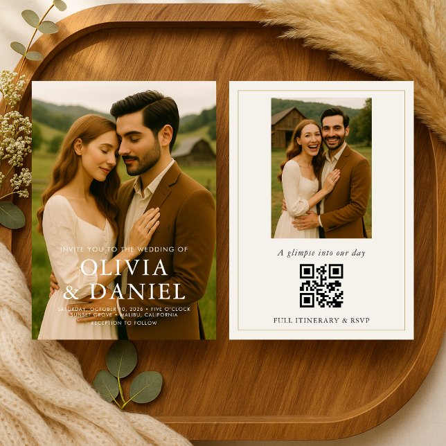 Rustic Country Barn Photo Wedding Einladung (Von Creator hochgeladen)