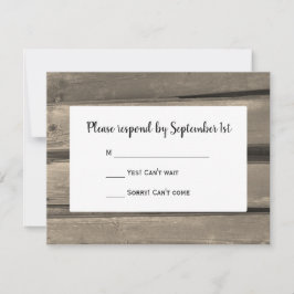 Rustic Country Barn Wood Wedding RSVP Card