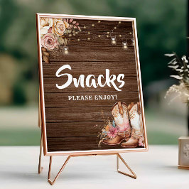 Rustic Country Boots Cowgirl Geburtstagssnacks Sig Poster