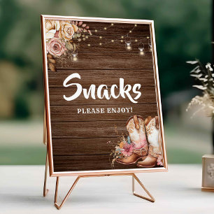 Rustic Country Boots Cowgirl Geburtstagssnacks Sig Poster