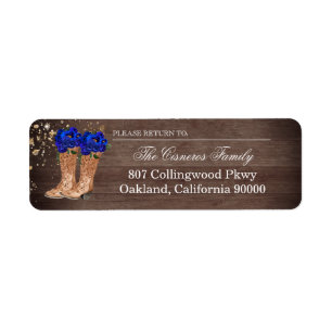 Rustic Country Boots Royal Blue Rose Adresse