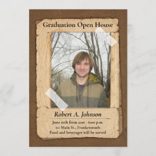 Rustic Country Boy's Abschluss Open House I Einladung