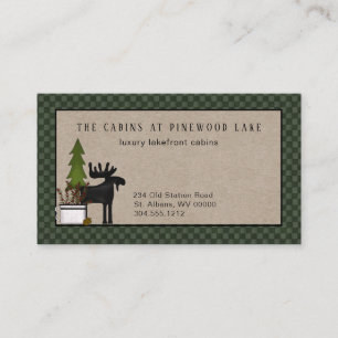 Rustic Country Cabin Lodge Business Card Visitenkarte