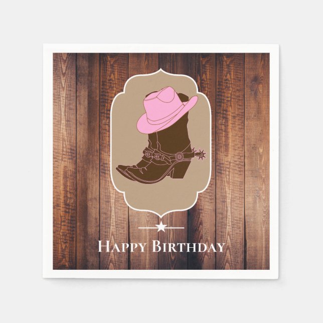 Rustic Country Cowgirl Boots & Hat | Personalisier Serviette (Vorderseite)