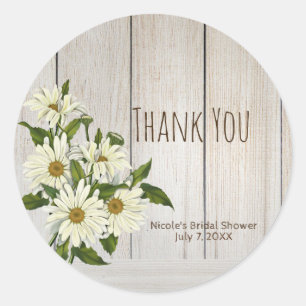 Rustic Country Daisies Daisy Blume Runder Aufkleber
