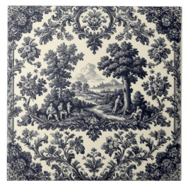 Rustic Country Folks French Toile Pastoral Scenery Fliese