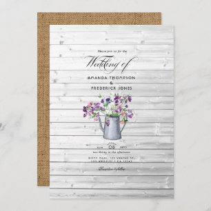 Rustic Country Garden Sweet Pea Floral Wedding Inv Einladung