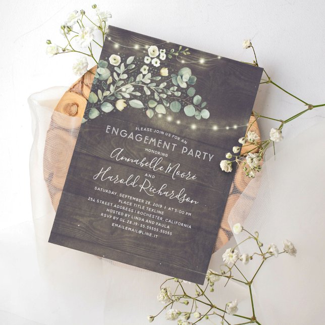 Rustic Country Greenerity Garden Engagement Party Einladung (Von Creator hochgeladen)