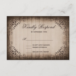 Rustic Country Horseshoe Wedding RSVP Cards Karte