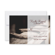 Rustic Country Horseshoes Cowboy Wedding RSVP Card