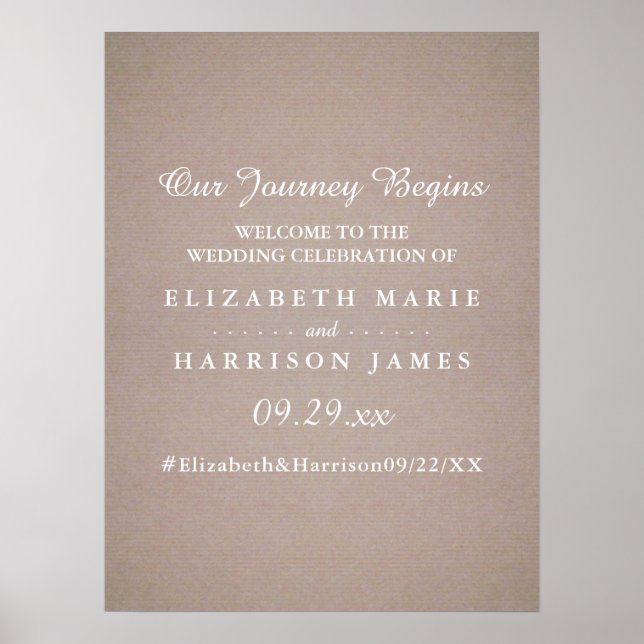 Rustic Country Kraft Wedding Welcome Poster (Vorne)