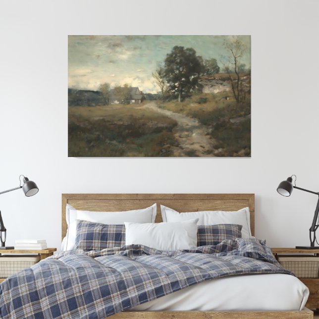 Rustic Country Landscape Vintage Wall Art Leinwanddruck (Insitu (Schlafzimmer))