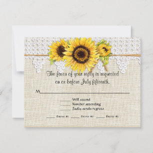 Rustic Country Mason Jar Blume - Sonnenblumenspitz RSVP Karte