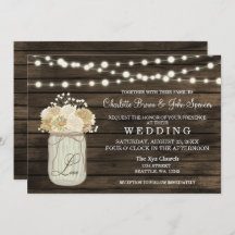 Rustic Country Mason Jar Daisy Barn Wood Wedding