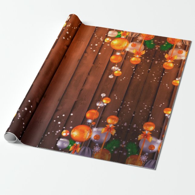 Rustic Country Shiny Frohe Weihnachten Geschenkpapier (Ungerollt)