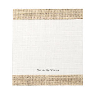 Rustic Country Vintage Burlap Notizblock