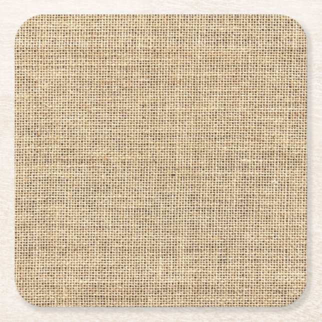 Rustic Country Vintage Burlap Rechteckiger Pappuntersetzer (Vorderseite)
