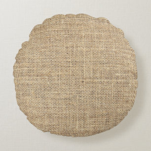 Rustic Country Vintage Burlap Rundes Kissen