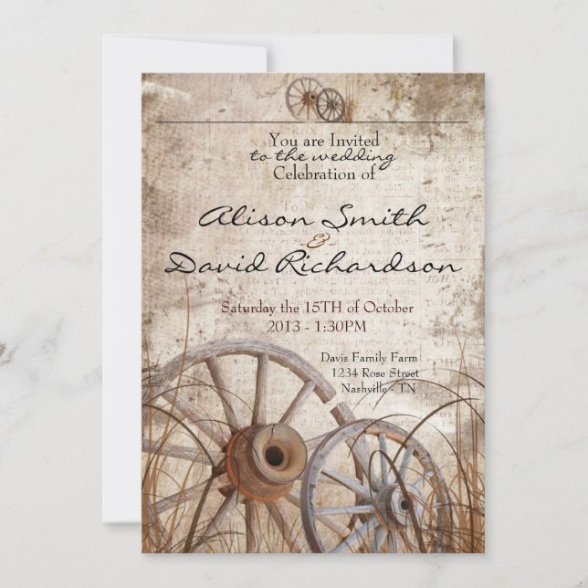 Rustic country wedding invitation einladung (Vorderseite)