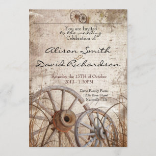 Rustic country wedding invitation einladung