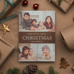Rustic Country Wood Winter Christmas Feiertagskarte<br><div class="desc">Send your family and friends an elegant Christmas card with your favorite family fotos. Flip the card over to reveal in beautiful snowflakes pattern on the back of the card.</div>