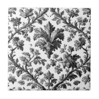Rustic Countryside Floral Motif Monochrome Elegant Fliese