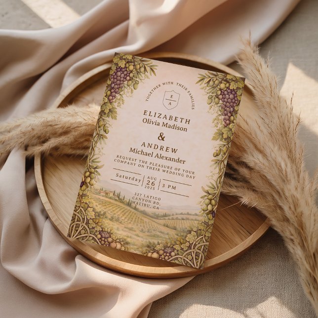 Rustic Countryside Vineyard Wedding Einladung (Von Creator hochgeladen)