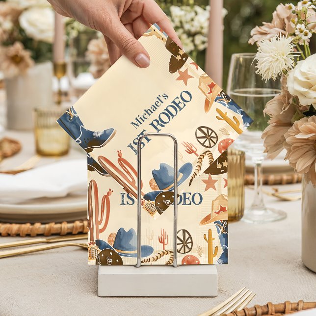 Rustic Cowboy Boots 1st Birthday Serviette (Von Creator hochgeladen)