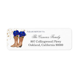 Rustic Cowboy Boots Blue Rose Rücksendeadresse