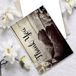 Rustic Cowboy Boots Western Floral Vielen Dank Dankeskarte