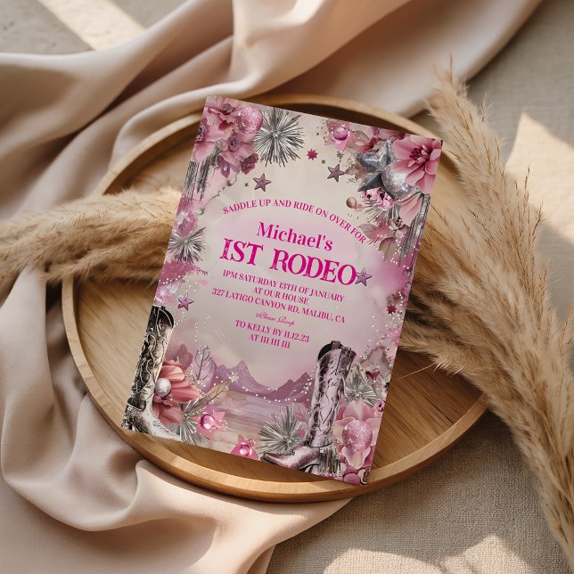 Rustic Cowboy Rodeo 1st Birthday Design Einladung (Von Creator hochgeladen)