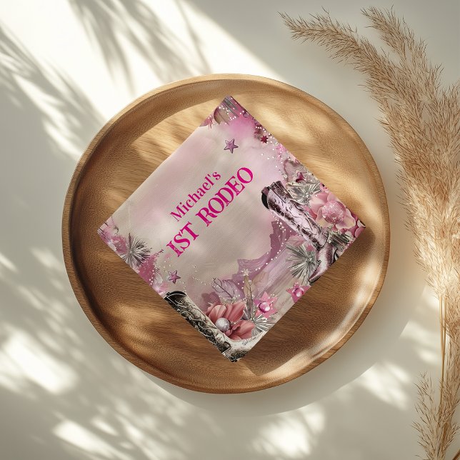 Rustic Cowboy Rodeo 1st Birthday Design Serviette (Von Creator hochgeladen)