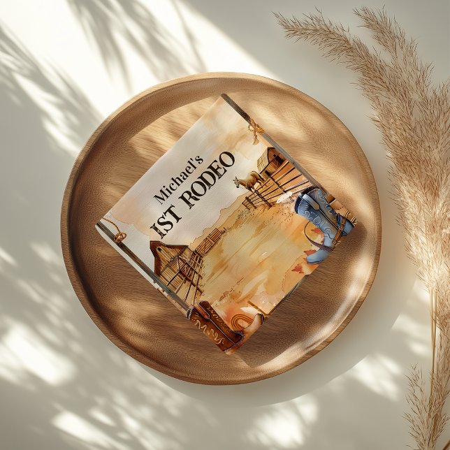 Rustic Cowboy Rodeo 1st Birthday Style Serviette (Von Creator hochgeladen)