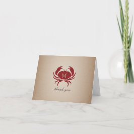 Rustic Crab Monogram Cardstock Inspiriert Vielen D Dankeskarte