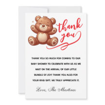 Rustic Cub Bear Boy Baby Dusche Vielen Dank