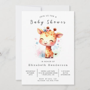Rustic Custom Giraffe Baby Dusche Einladung