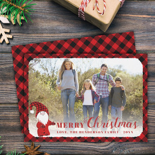 Rustic Cute Family Photo Merry Christmas Feiertagskarte