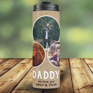 Rustic Daddy wir Liebe Sie 3 Foto Vatertag Thermosbecher