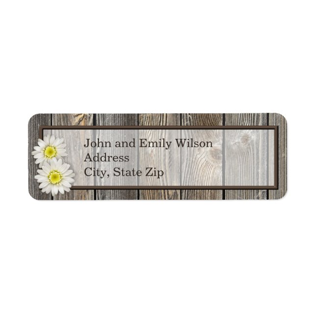Rustic Daisies Rücksendeadressen-Aufklebers (Vorne)