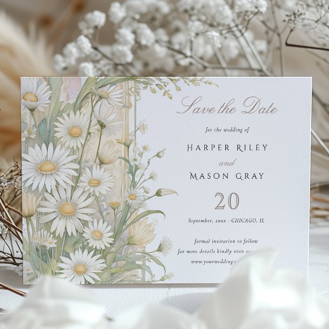 Rustic Daisies Save the Date Hochzeit Einladung (Von Creator hochgeladen)