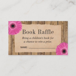 Rustic Daisy Baby Shower Book Raffael Tickets Begleitkarte